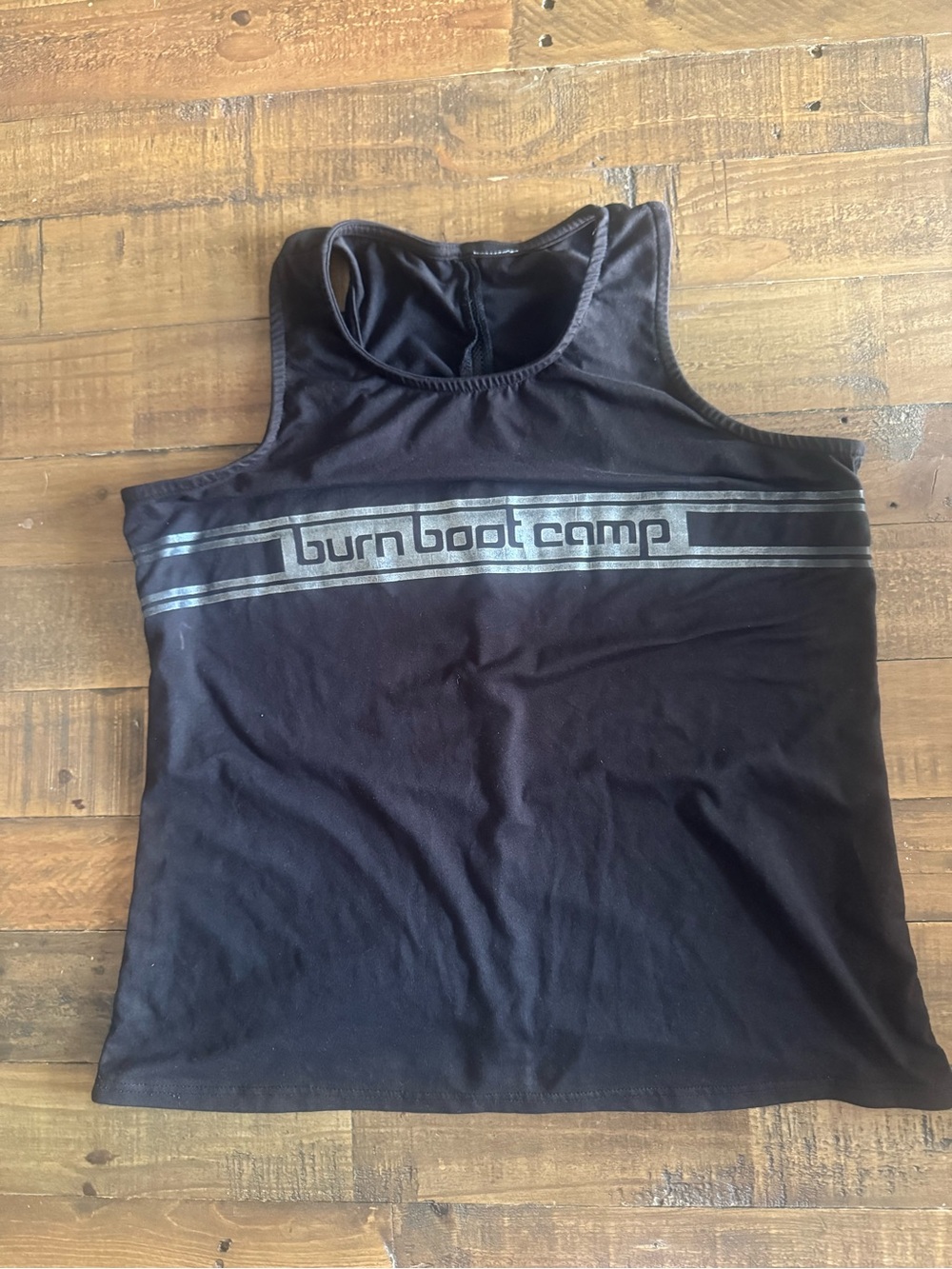 BURN BOOT CAMP Silver Foil Logo Tank Top